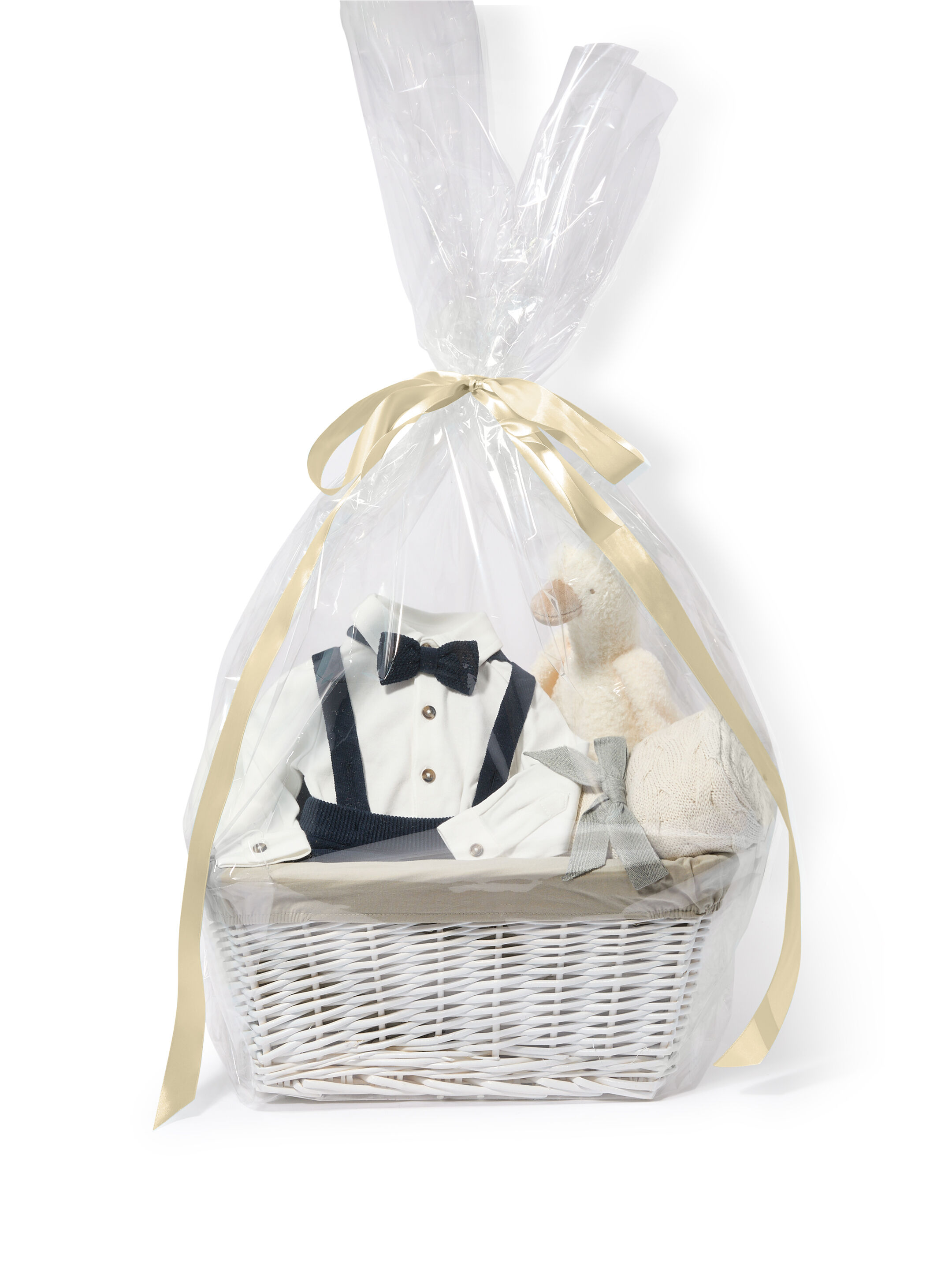 Baby Boy Gift Hamper - 3 Piece Set with Blue Bow Tie, Braces, Bodysuit & Trousers Outfit Set image number 2